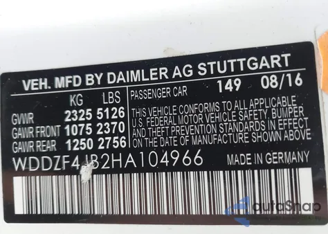 2017 Mercedes-Benz E 300 из США, поврежденный, VIN WDDZF4JB2HA104966